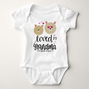Cute Bear Faces - Loved by Grandma Baby Bodysuit