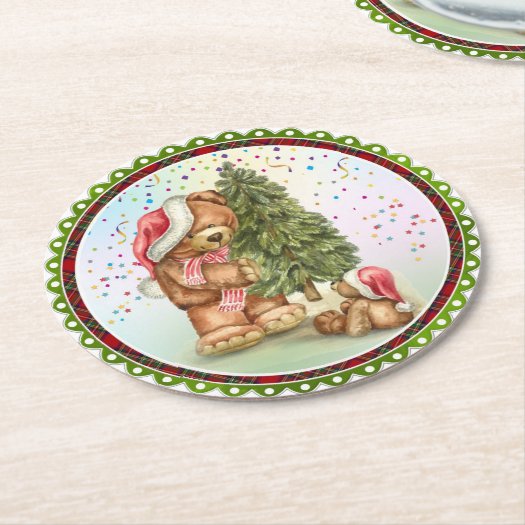 Cute Bear Family Christmas tree confetti Holiday
