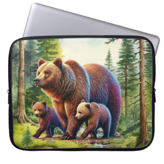 Cute bear Family forest Laptop Sleeve