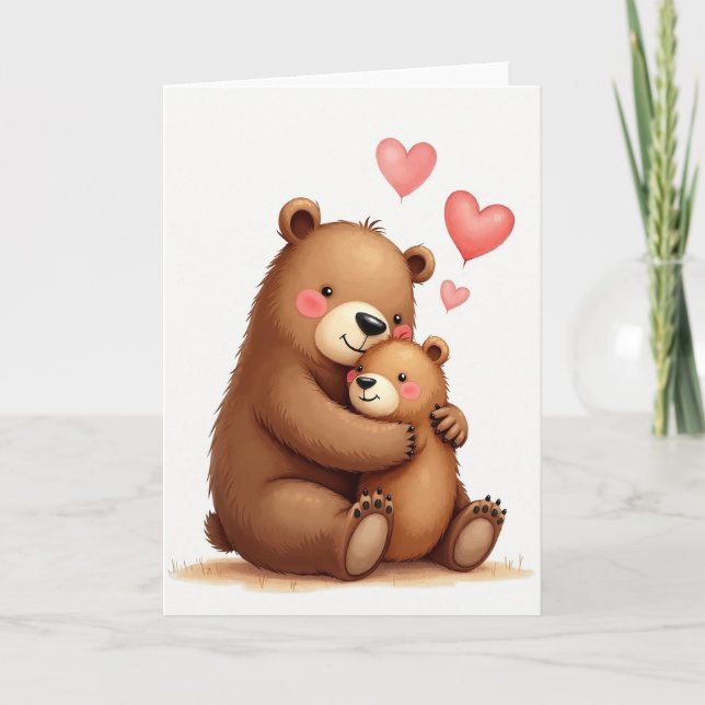 Cute Bear Family Mothers Day Card (Front)