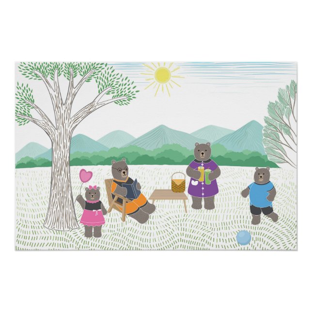 cute bear family  poster (Front)
