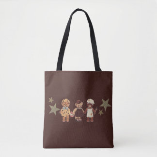 Cute Bear Family Tote Bag | Aesthetic Brown Canvas