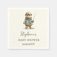Cute Bear Fisherman Is On The Way Baby Shower