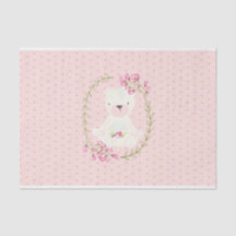 Cute Bear Floral Wreath and Hearts