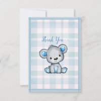 Cute Bear For Boy Baby Shower Thank You