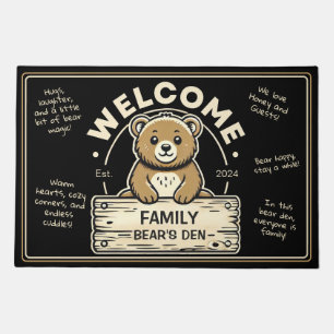 Cute Bear for Cozy Home, customizable Welcome Doormat