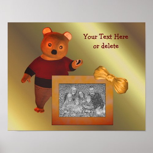 Cute Bear Frame Create Your Own Photo  Poster