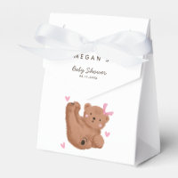 Cute Bear Girl Baby Shower Favor Box