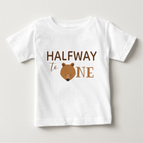 Cute Bear Half Birthday Baby T_Shirt