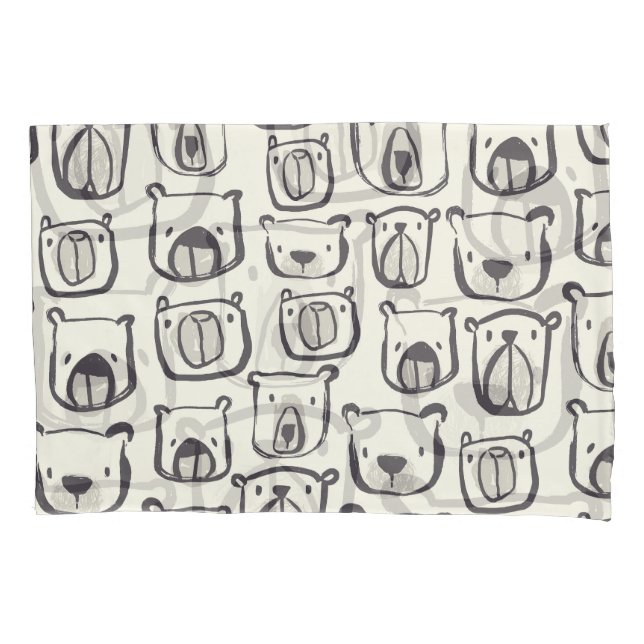 Cute bear, hand-drawn seamless pattern. pillow case (Front)