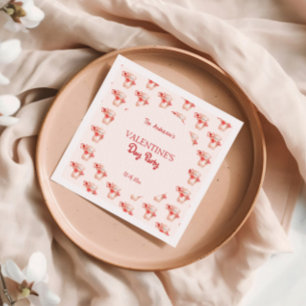 Cute Bear Heart Valentine's Day Party Napkins