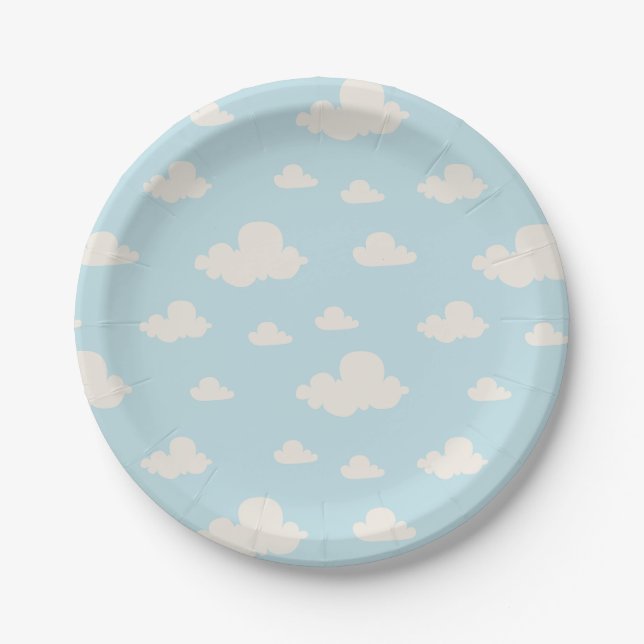Cute Bear Hello Little One Baby Shower Paper Plates (Front)