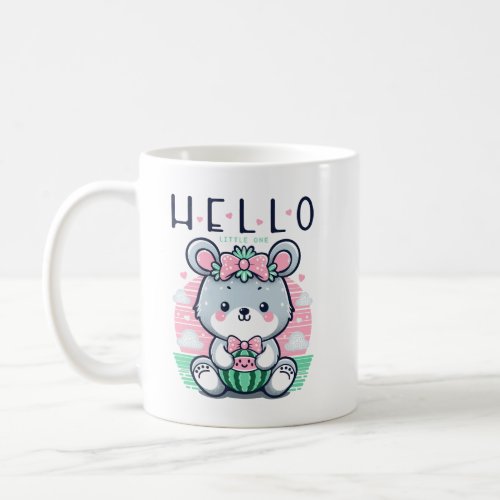 Cute bear hello little one coffee mug