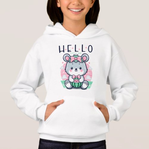 Cute bear hello little one hoodie