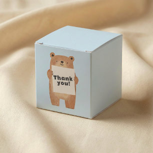 Cute Bear Holding name or message Sign Favor Boxes