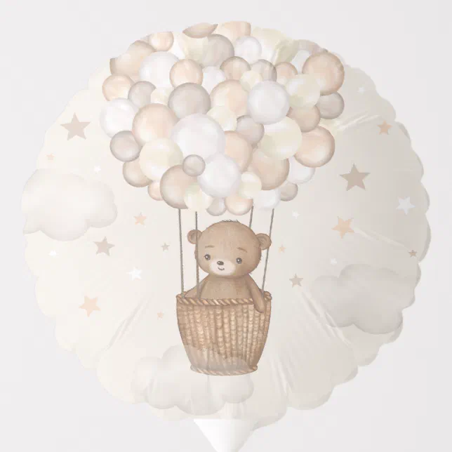 Cute Bear Hot Air Balloon Baby Shower 1st Birthday | Zazzle