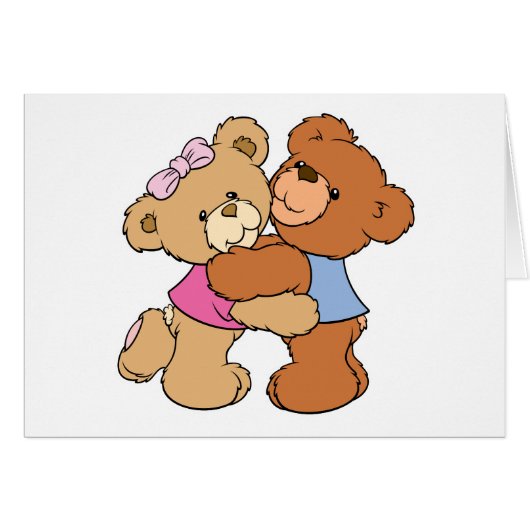 Cute Bear Hug Bears Cards (Front Horizontal)