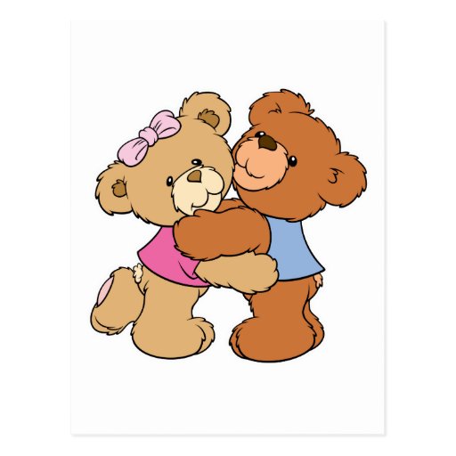 Cute Bear Hug Bears Postcard | Zazzle