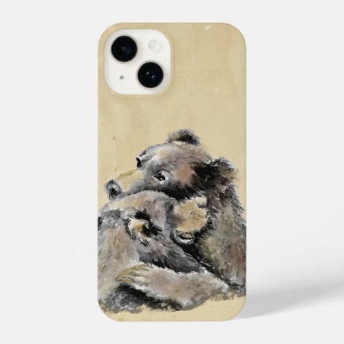 Cute Bear Hugs Animal Nature Wildlife Art iPhone 14 Case