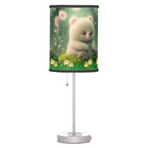 Cute Bear in Garden Nursery Kids Woodland Keepsake Table Lamp