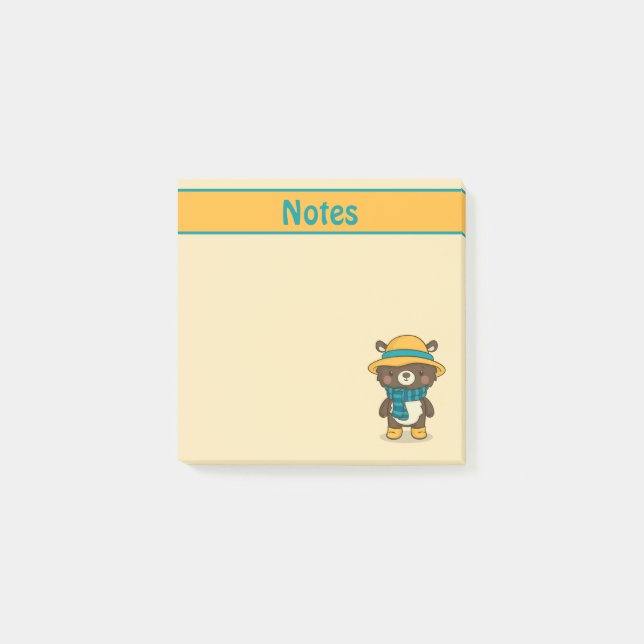 Cute Bear in Hat Notes (Front)