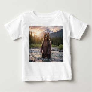 Cute Bear in the Mountains Baby T-Shirt