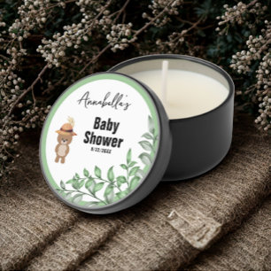Cute Bear in the Wood Baby Shower  Mini Candle Favors
