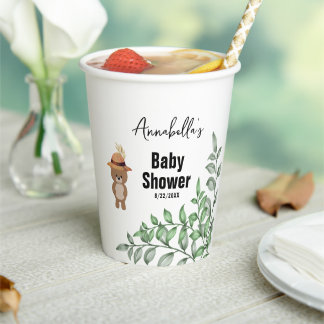 Cute Bear in the Wood Baby Shower  Paper Cups