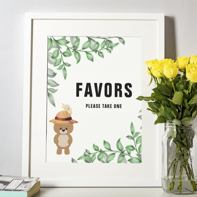 Cute Bear In the Wood Favors Baby Shower   Poster (Creator Uploaded)