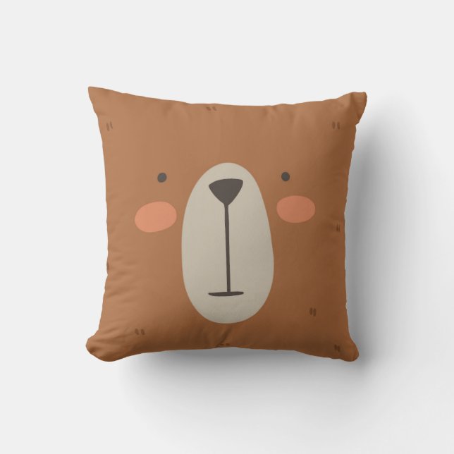 Cute Bear Kids Baby Nursery Room Throw Pillow (Front)