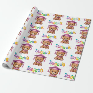 Cute bear Kindergarten Graduation Invitation Wrapping Paper