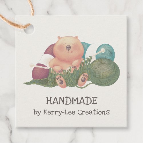 Cute Bear Knitting Craft Handmade Personalized Favor Tags
