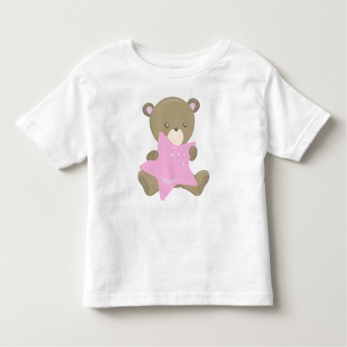 Cute Bear Little Bear Baby Bear Bear With Star Toddler T_shirt