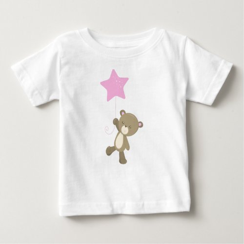 Cute Bear Little Bear Bear With Balloon Star Baby T_Shirt