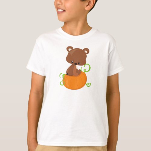 Cute Bear Little Bear Brown Bear Pumpkin T_Shirt