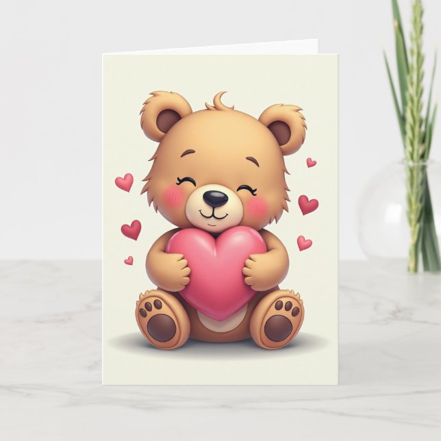 Cute Bear Love Hugs Card (Front)