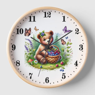 Cute bear lovers animal  clock