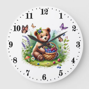 Cute bear lovers animal  large clock