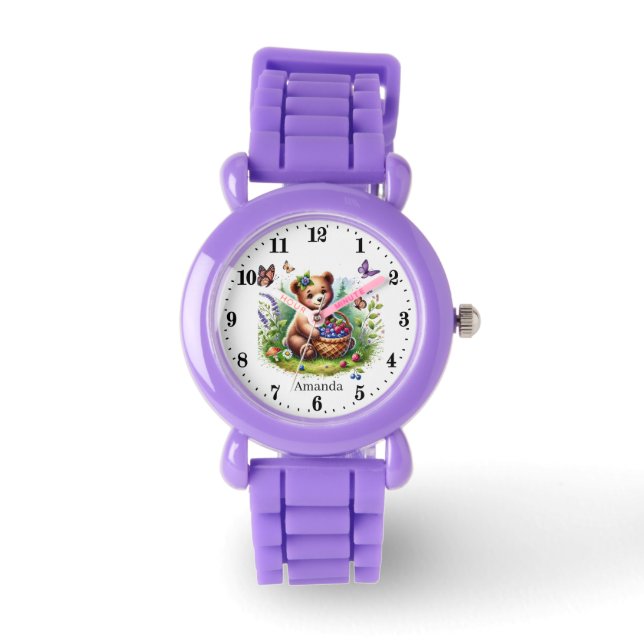 Cute bear lovers customizable girls  watch (Front)