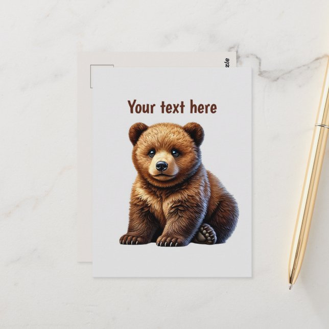 Cute bear lovers customizable  postcard (Front/Back In Situ)