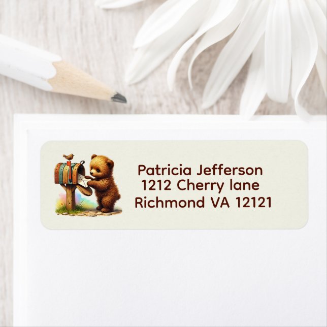 Cute bear lovers mailing label (Insitu)