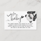 Cute Bear Modern Black White Baby Shower Books Enclosure Card (Front)