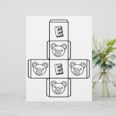 Cute Bear Monogram Pattern Paper Craft Box (Standing Front)