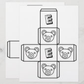 Cute Bear Monogram Pattern Paper Craft Box (Front/Back)