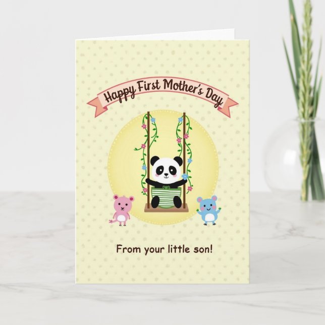 Cute Bear Mothers Day Swing Card (Front)