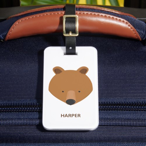 Cute Bear Name Animal Luggage Tag