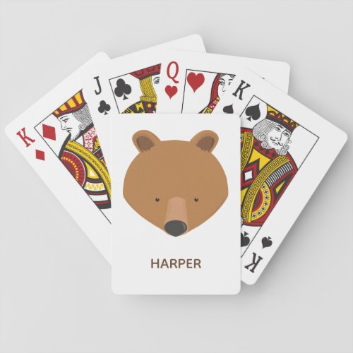 Cute Bear Name Animal Poker Cards