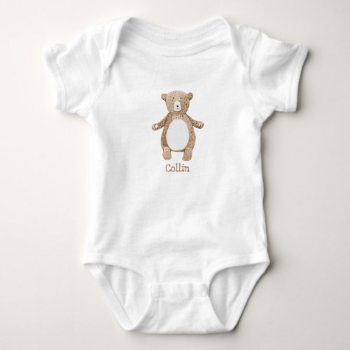 Cute Bear Name Personalized Baby Boy Baby Bodysuit