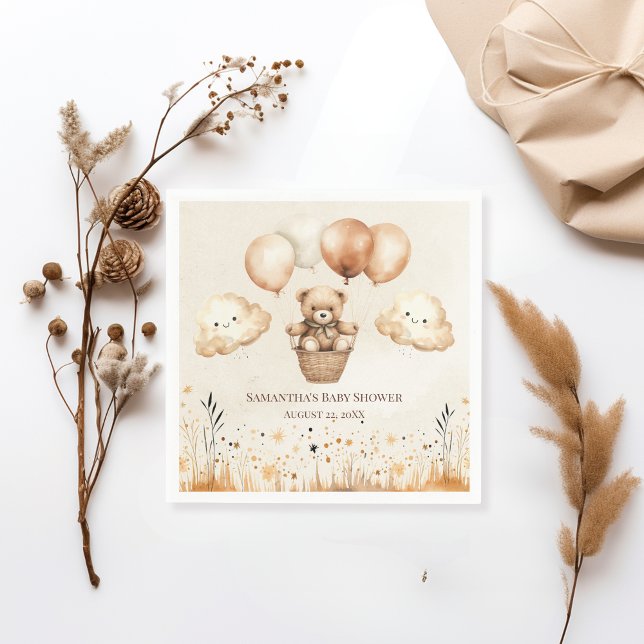 Cute Bear Neutral Baby Shower Napkins (Creator Uploaded)