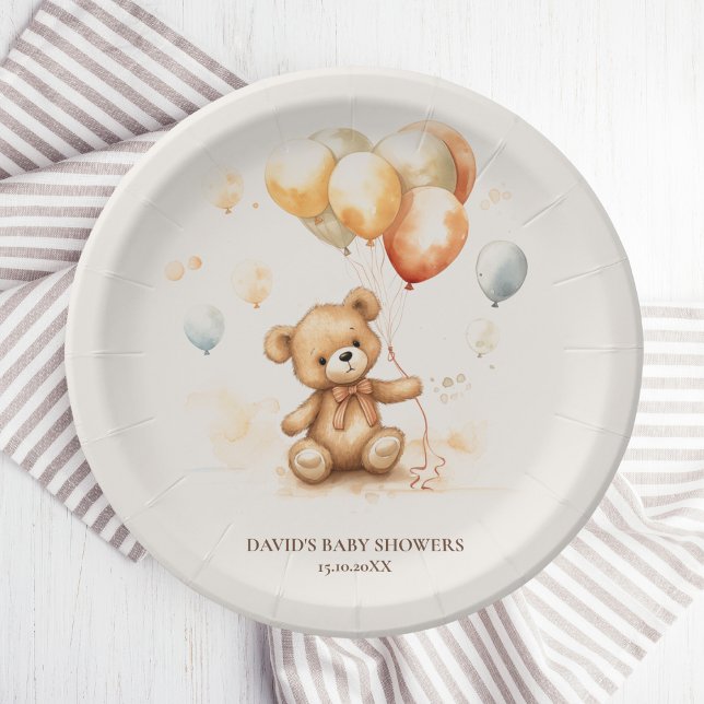 Cute Bear Neutral  Paper Plates (Creator Uploaded)